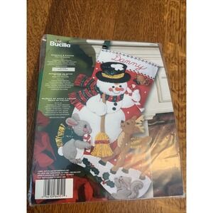 Bucilla 84951 Snowman & Friends 18" Stocking Kit Felt Applique Maria Stanziani